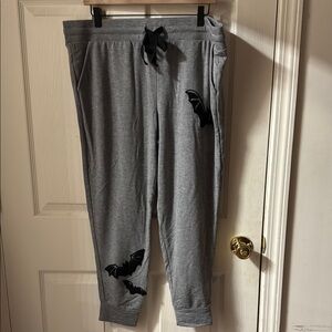 Torrid Gray and Black Pajama Pants with Bat Design